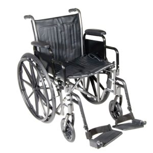 16" Wheelchair with Removable Desk Armrest Swing Away Footrest