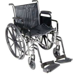 Wheelchair with Fixed Arm Swing Away Footrest 18"