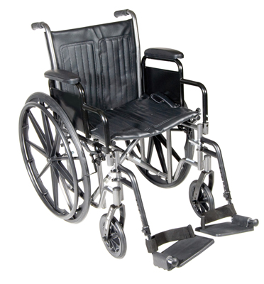 Wheelchair with Fixed Arm Swing Away Footrest 18"