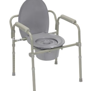 Commode with Fixed Arm Steel Adjustable Height