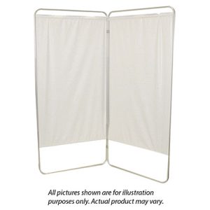 Standard 2-Panel Privacy Screen White 6 mil Vinyl 35" W x 68" H Extended
